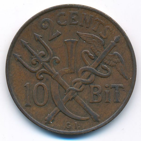 Датская Западная Индия, 2 цента (1905 г.)