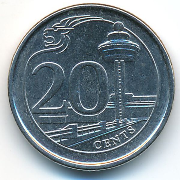 Сингапур, 20 центов (2016 г.)