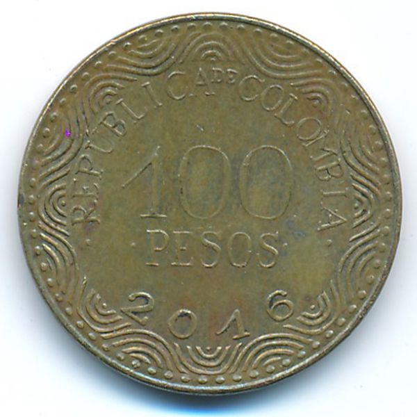 Колумбия, 100 песо (2016 г.)