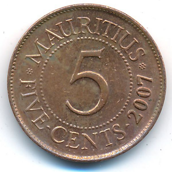 Маврикий, 5 центов (2007 г.)
