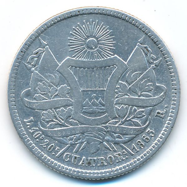 Гватемала, 4 реала (1865 г.)