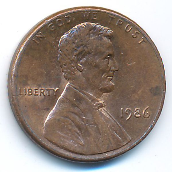 США, 1 цент (1986 г.)