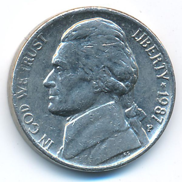 США, 5 центов (1987 г.)
