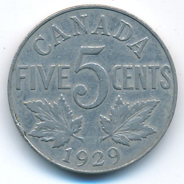 Канада, 5 центов (1929 г.)
