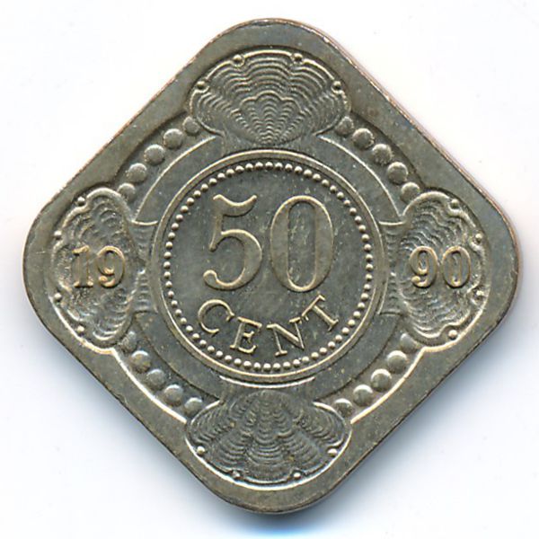 Антильские острова, 50 центов (1990 г.)