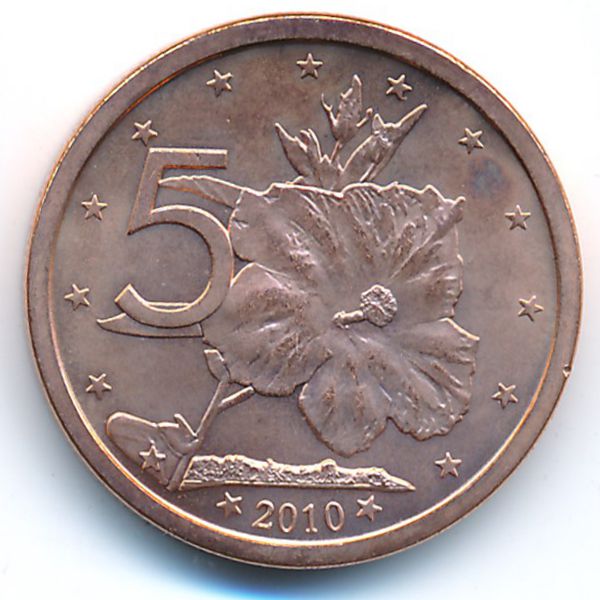 Острова Кука, 5 центов (2010 г.)