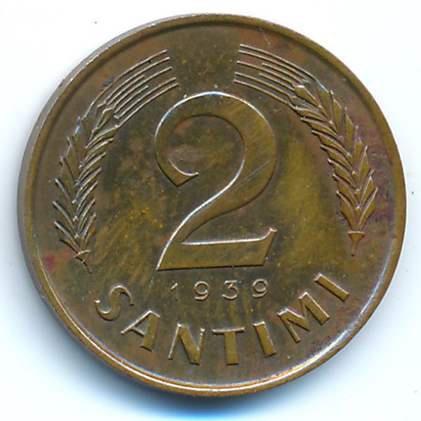 Латвия, 2 сантима (1939 г.)