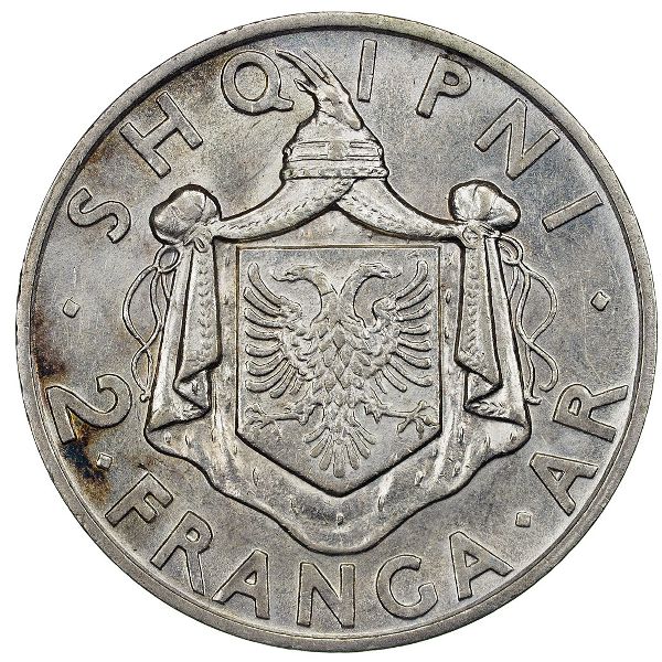 Албания, 2 франга ари (1935 г.)
