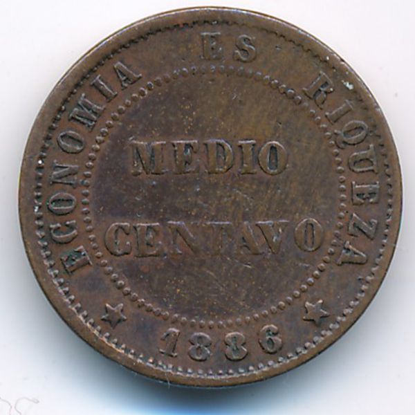 Чили, 1/2 сентаво (1886 г.)