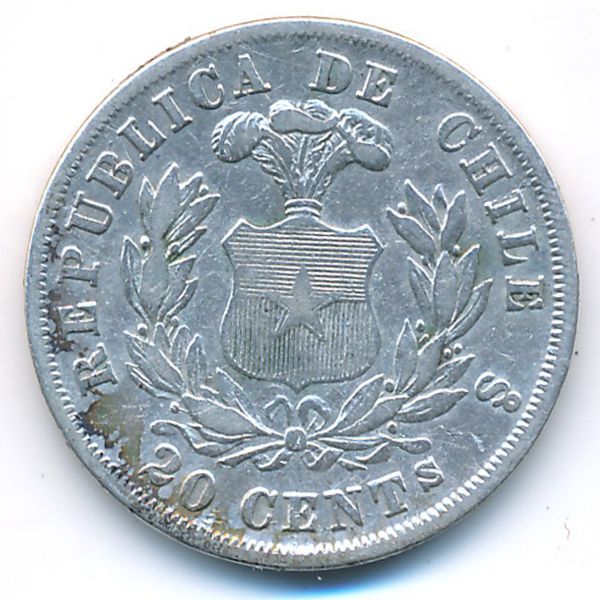 Чили, 20 сентаво (1871 г.)