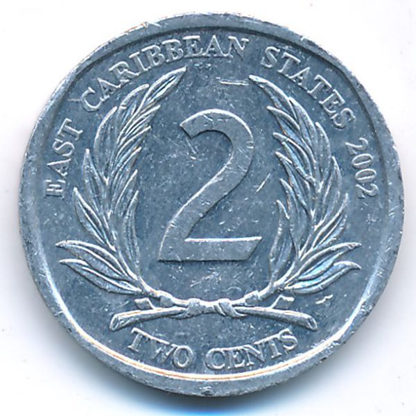 Восточные Карибы, 2 цента (2002 г.)