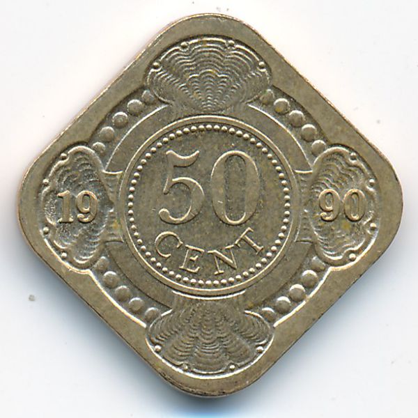 Антильские острова, 50 центов (1990 г.)