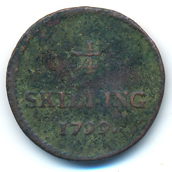 Швеция, 1/4 скиллинга (1799 г.)