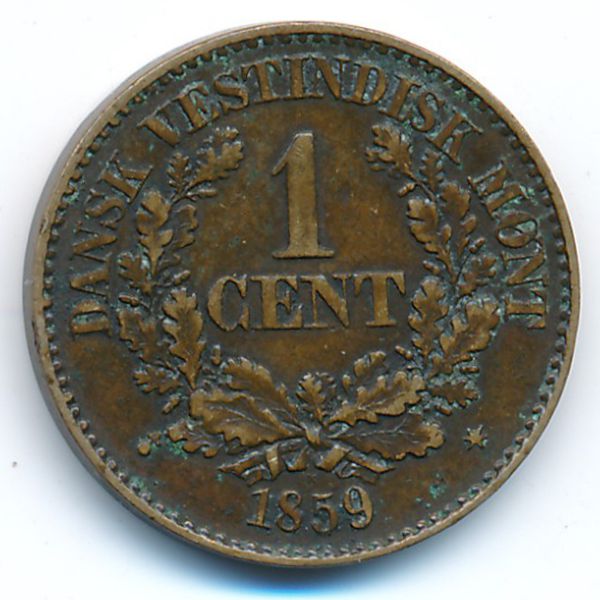 Датская Западная Индия, 1 цент (1859 г.)