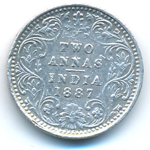 Британская Индия, 2 анны (1887 г.)