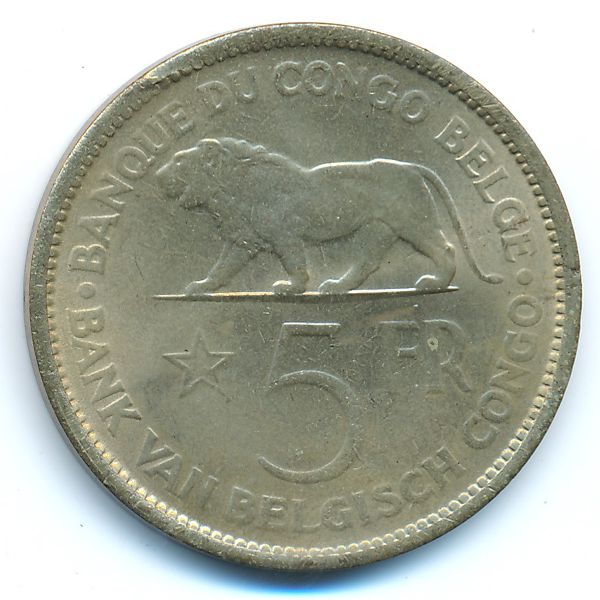 Бельгийское Конго, 5 франков (1936 г.)