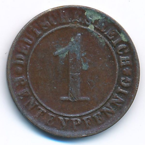 Веймарская республика, 1 рентенпфенниг (1924 г.)