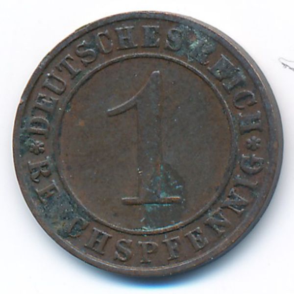Веймарская республика, 1 рейхспфенниг (1928 г.)