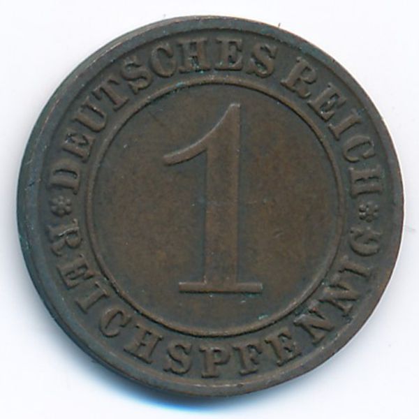 Веймарская республика, 1 рейхспфенниг (1928 г.)