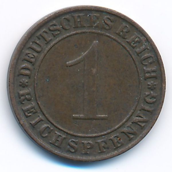 Веймарская республика, 1 рейхспфенниг (1929 г.)