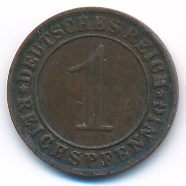Веймарская республика, 1 рейхспфенниг (1929 г.)