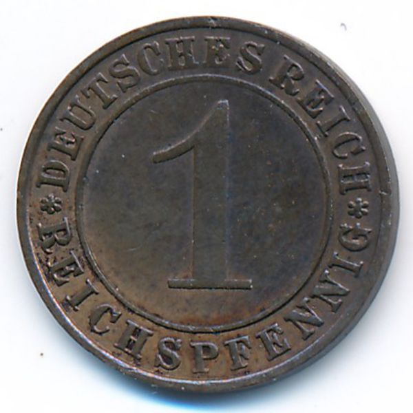 Веймарская республика, 1 рейхспфенниг (1934 г.)