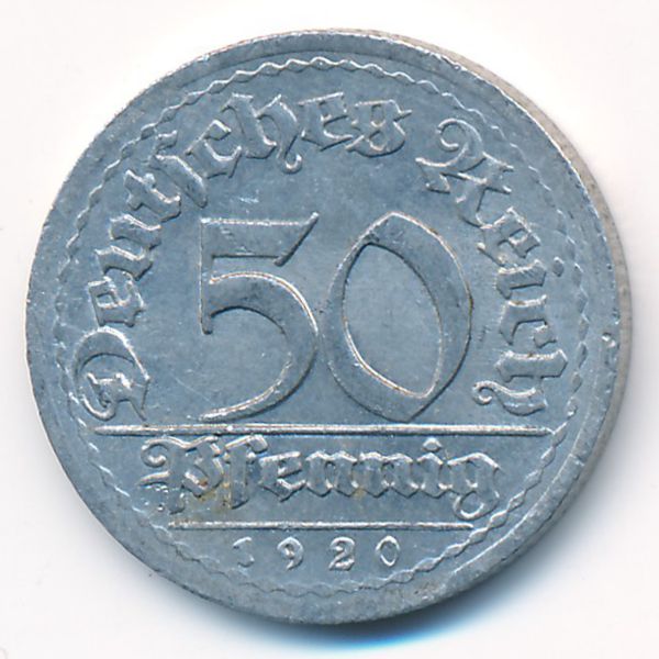 Веймарская республика, 50 пфеннигов (1920 г.)