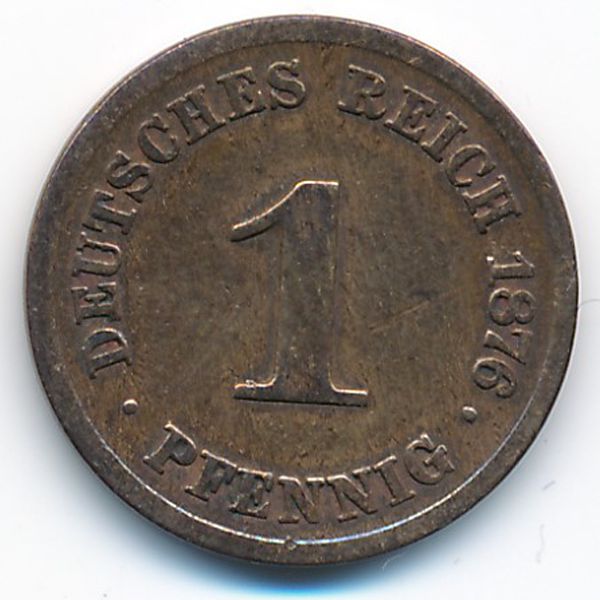 Германия, 1 пфенниг (1876 г.)