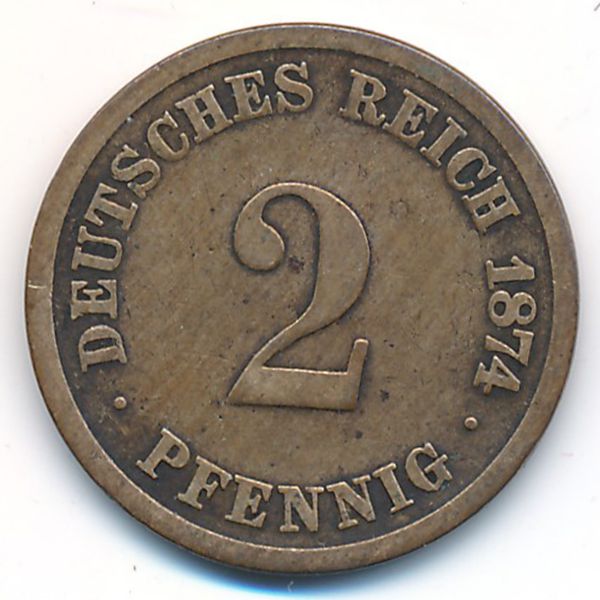 Германия, 2 пфеннига (1874 г.)