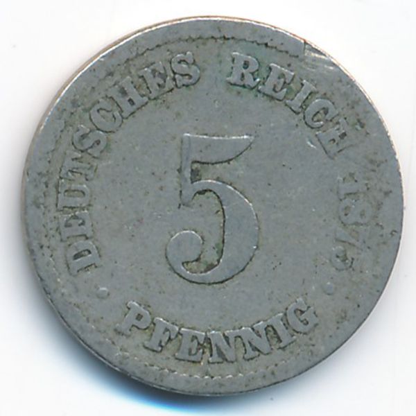 Германия, 5 пфеннигов (1875 г.)