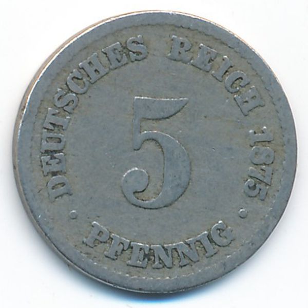 Германия, 5 пфеннигов (1875 г.)