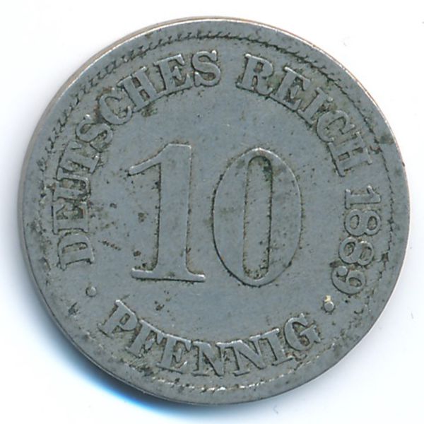 Германия, 10 пфеннигов (1889 г.)