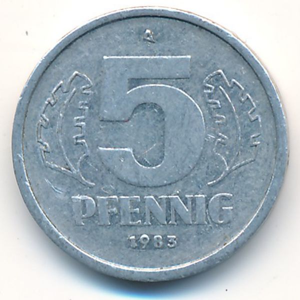 ГДР, 5 пфеннигов (1983 г.)