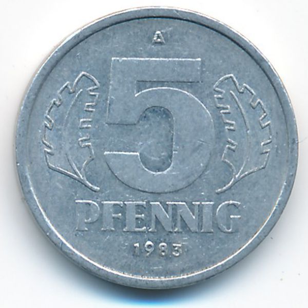 ГДР, 5 пфеннигов (1983 г.)