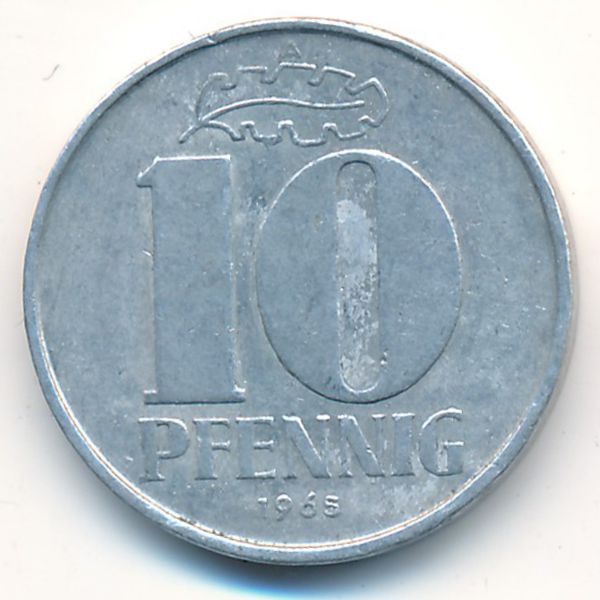 ГДР, 10 пфеннигов (1965 г.)