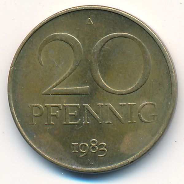 ГДР, 20 пфеннигов (1983 г.)