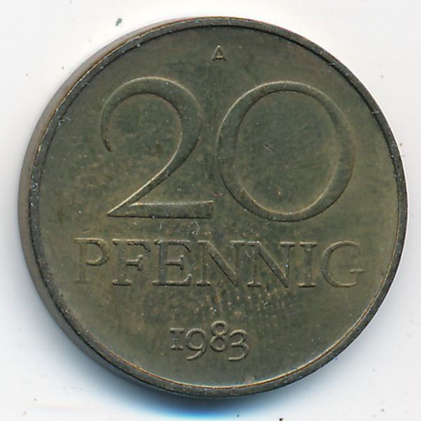 ГДР, 20 пфеннигов (1983 г.)