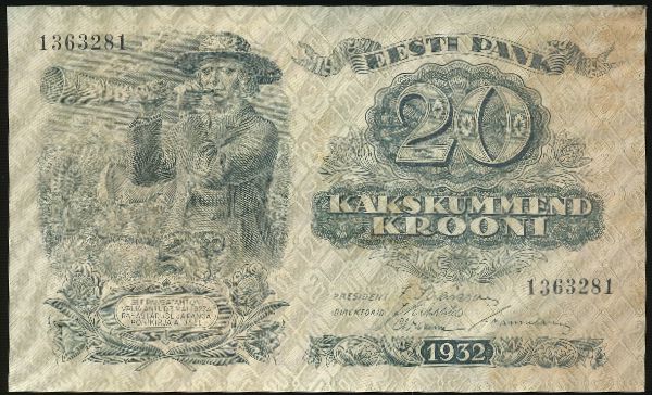 Эстония, 20 крон (1932 г.)