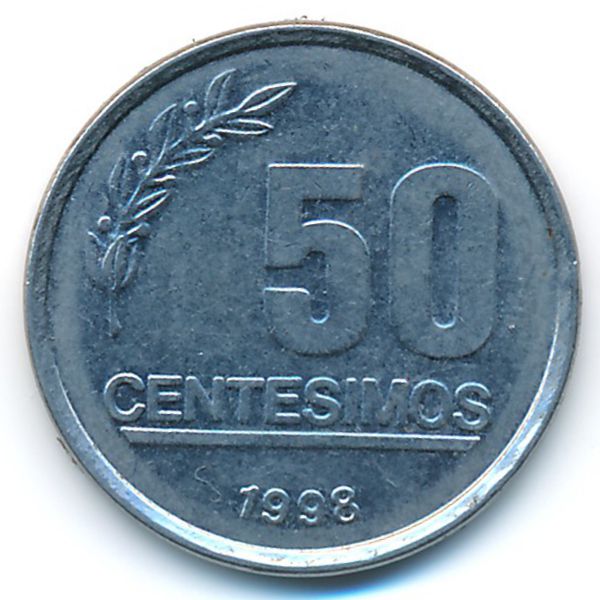 Уругвай, 50 сентесимо (1998 г.)