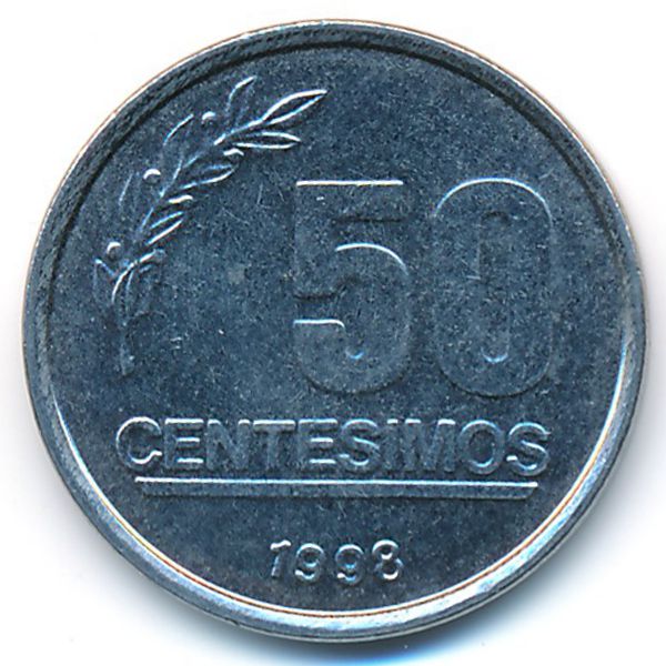 Уругвай, 50 сентесимо (1998 г.)