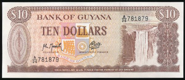 Гайана, 10 долларов (1992 г.)