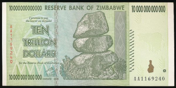 Зимбабве, 10000000000000 долларов (2008 г.)