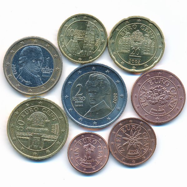 Австрия, Набор монет (2002 г.)