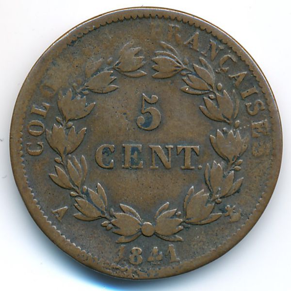 Французские колонии, 5 сентим (1841 г.)