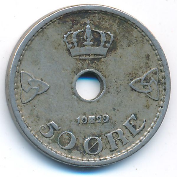 Норвегия, 50 эре (1929 г.)