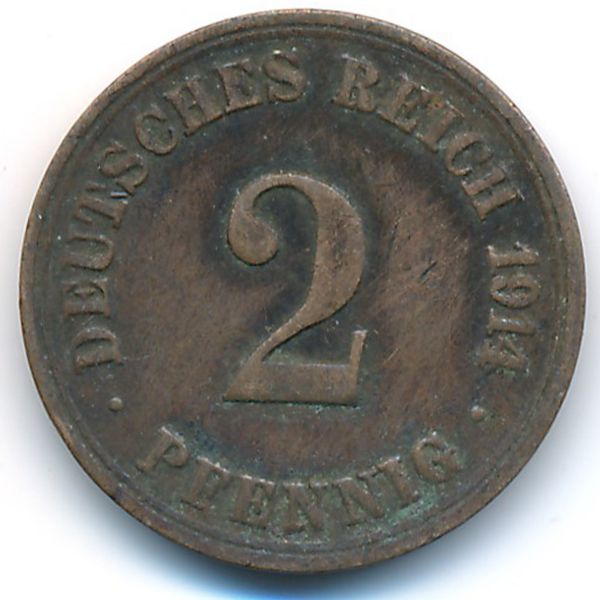 Германия, 2 пфеннига (1911 г.)