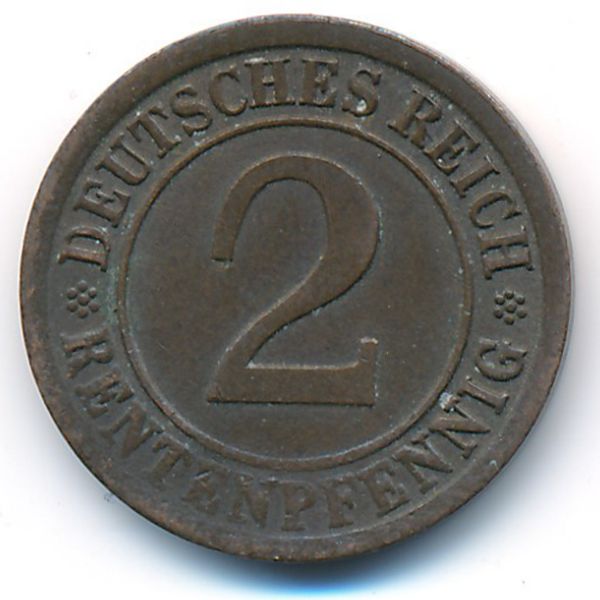 Веймарская республика, 2 рентенпфеннига (1924 г.)
