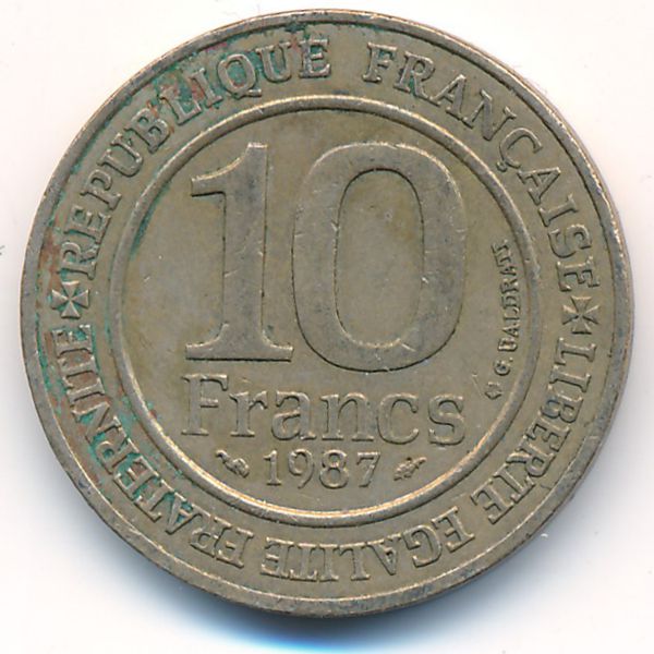 Франция, 10 франков (1987 г.)