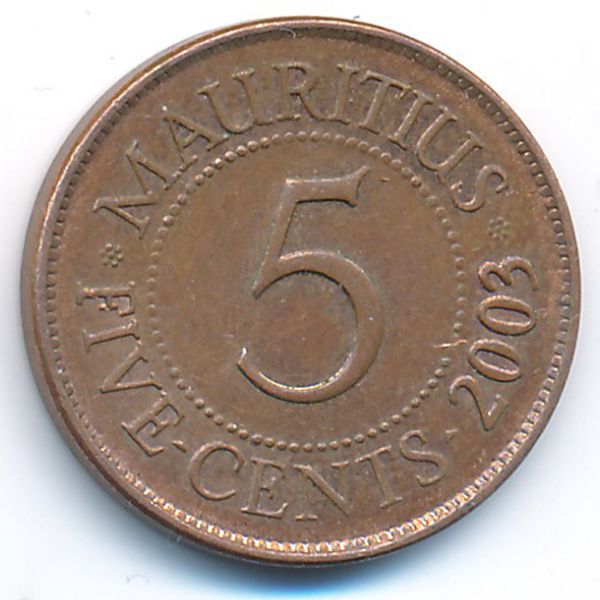 Маврикий, 5 центов (2003 г.)