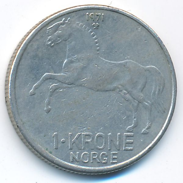 Норвегия, 1 крона (1971 г.)